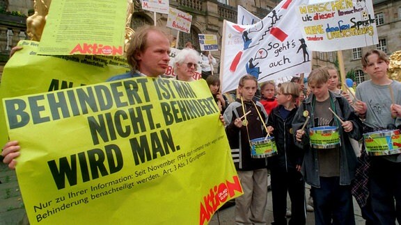Behinderten-Protest für Gleichstellung 1999