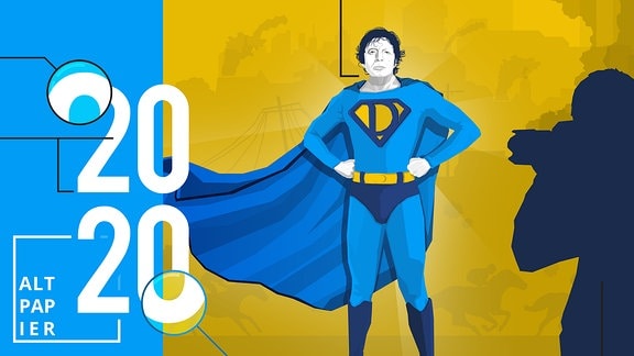 Stilisierter Christian Drosten als Superman.