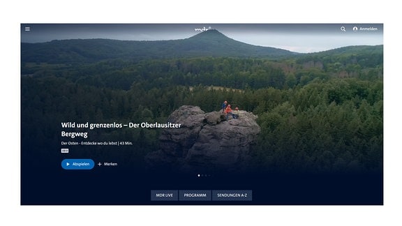 Ein Screenshot der MDR-Mediathek. Es wird auf die Sendung "Der Osten" verwiesen.