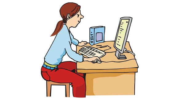 Mädchen-Computer
