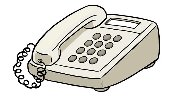 Eine Zeichnung: ein Telefon.