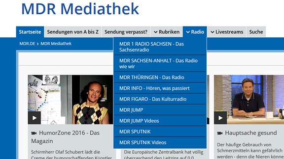 Liste der MDR-Radiosender mit Hör- und Filmbeiträgen.