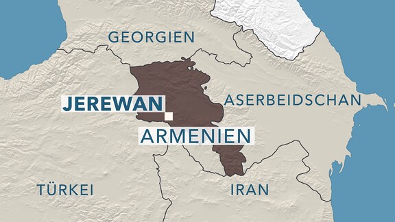 Karte von Armenien und Anrainerstaaten