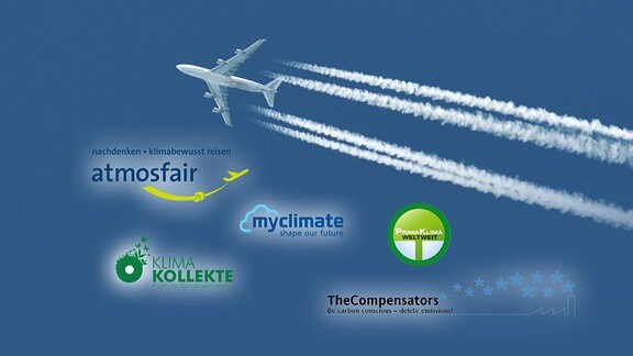 Illustration - Logos der Anbieter von CO2-Kompensatoren