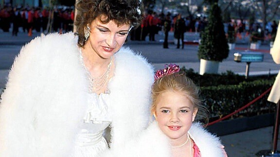 Drew Barrymore mit ihrer Mutter, 1983