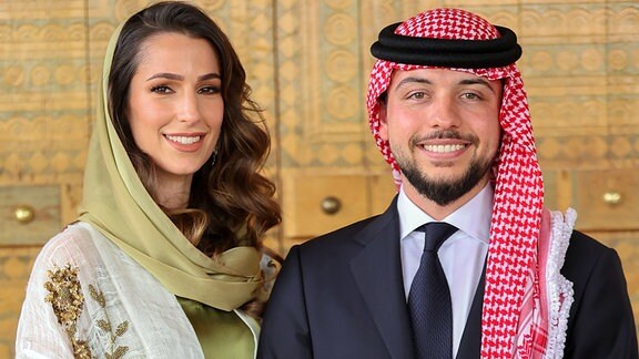 Kronprinz Al Hussein bin Abdullah II. von Jordanien und Frau Rajwa Alseif