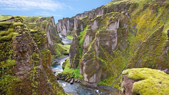 Schlucht Fjaðrárgljúfur auf Island
