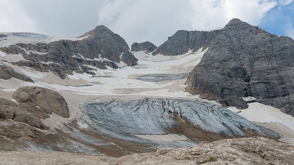 Vor dem Marmolada Gletscher