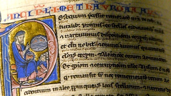 Initiale aus einem Aristoteles-Pergament der Amploniana Erfurt