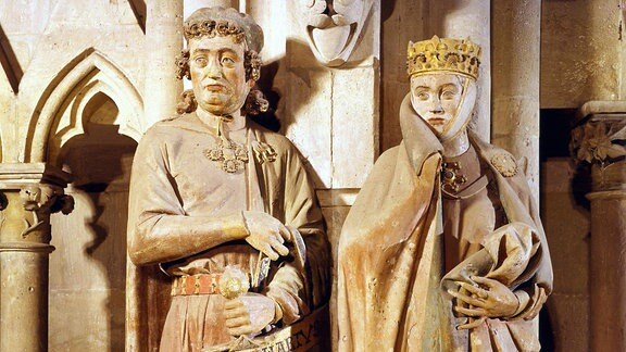 Die Steinstatuen von Ekkehard und Uta von Naumburg im Naumburger Dom