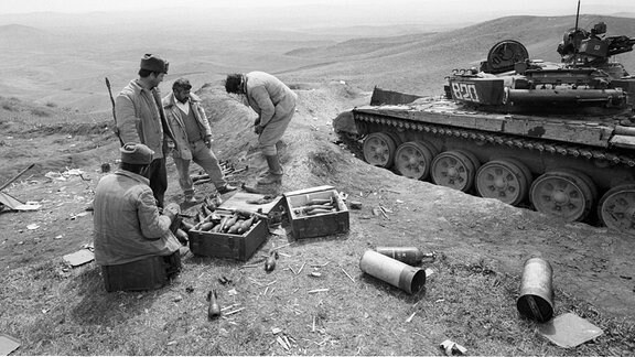 Armenische Soldaten im Kampf um Berg-Karabach 1993