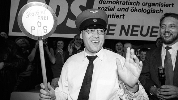 Gregor Gysi auf PDS-Wahlveranstaltung im März 1990