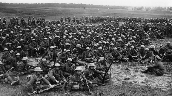 Archifaufnahme eines britischen Bataillons 1916