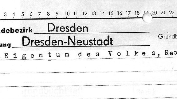 Grundbuch Dresden-Neustadt – Übergang in Volkseigentum 
