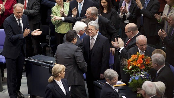 die 15. Bundesversammlung wählt den Bundespräsidenten, Joachim Gauck nach seiner Wahl zum Bundespräsidenten, 2012