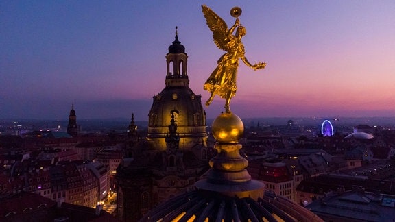 Die Altstadt von Dresden von oben