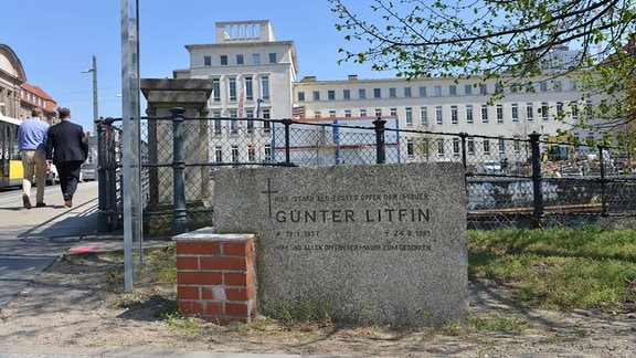 Gedenkstein für Mauertoten Günter Litfin, 2015