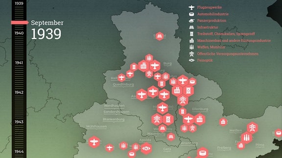 Karte Luftkrieg Mitteldeutschland 1939