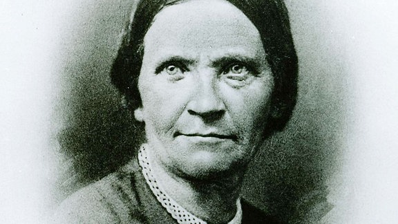Amalie Dietrich. Eine ernst blickende Frau. 19. Jahrhundert 