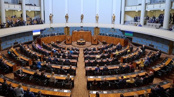 Plenarsaal des Finnischen Parlaments