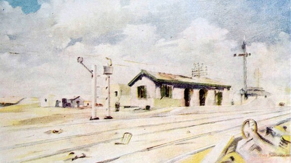 Bahnstation El Alamein Gemälde von 1942