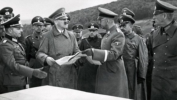 Hitler, Himmler und Keitel während eines Militärmanövers, 1939