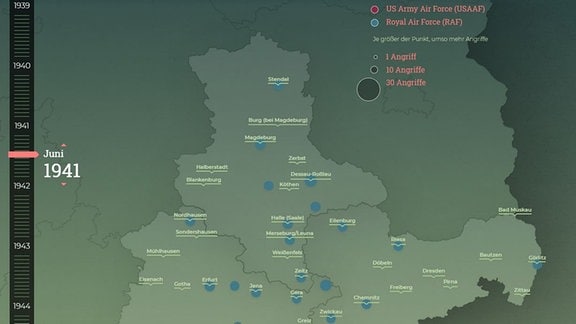 Luftangriffe auf Mitteldeutschland Stand Juni 1941