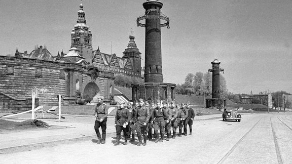 Sowjetische Soldaten bei Stettin.