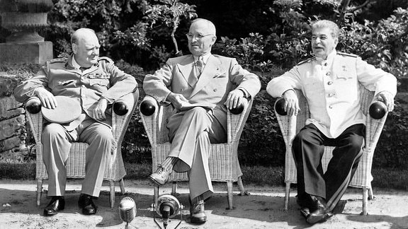 Winston Churchill, Harry S. Truman und Josef Stalin