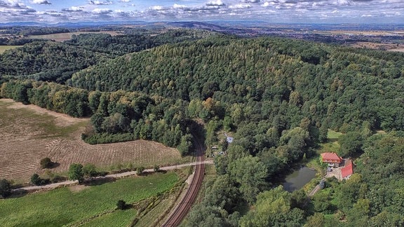 Alte Bahnstrecke bei Walbrzych im Eulengebirge