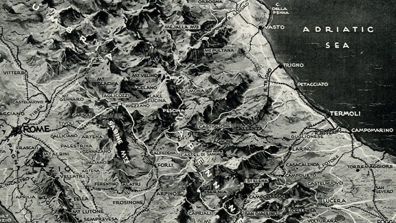 Karte von Italien aus dem II. Weltkrieg von G. H. Davis