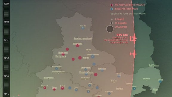 Luftangriffe auf Mitteldeutschland Stand Februar 1944