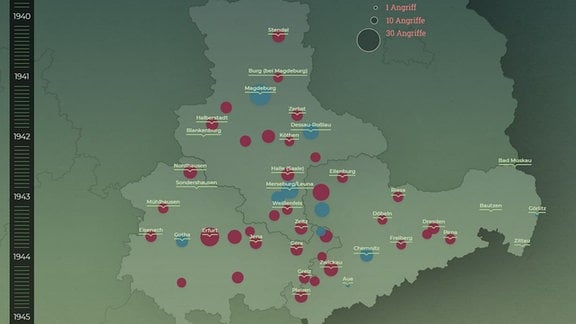 Luftangriffe auf Mitteldeutschland Stand März 1945