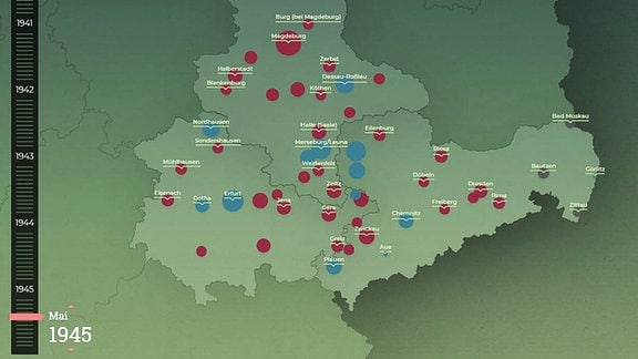 Karte zum Luftkrieg 1945 (Illustration)