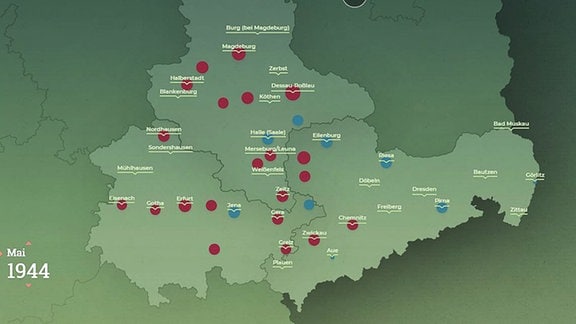 Karte zum Luftkrieg 1944 (Illustration)