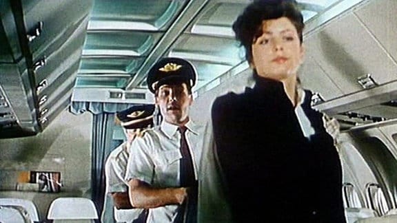 Die Film-"Flugzeugcrew" an Bord