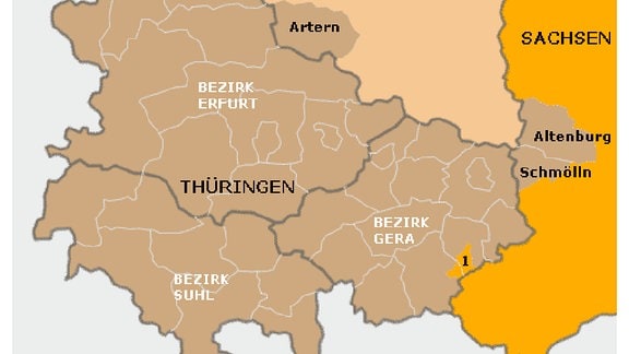 Thüringen und die ehemaligen Kreise der DDR-Bezirke