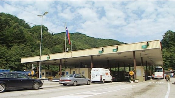 Ein kroatisch-slowenischer Grenzübergang