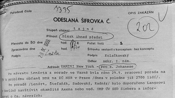 Geheimdokument der Prager Kommunisten vom 29.09.1989
