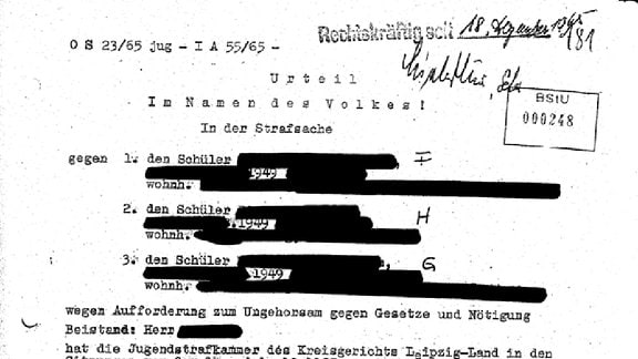 BStU-Dokumente zur Leipziger Beatdemo 1965