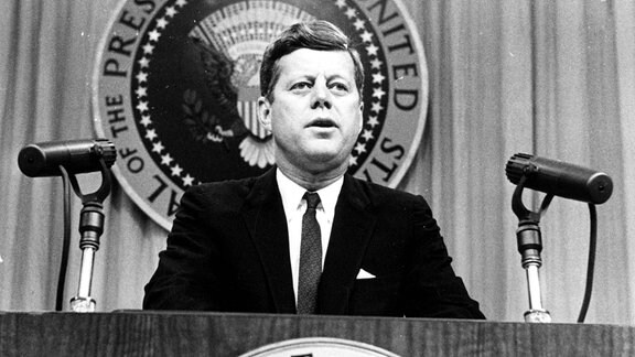 US-Präsident John F. Kennedy 1962 bei einer Rede