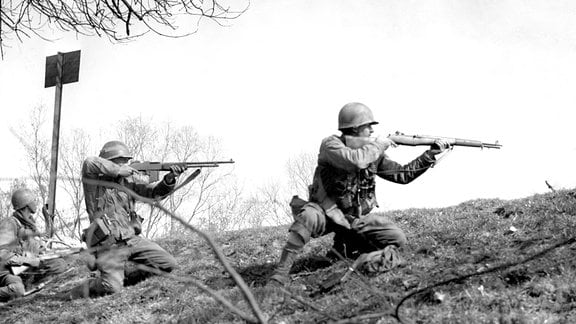US-Inafnteristen im März 1945 im Kampf am Rhein