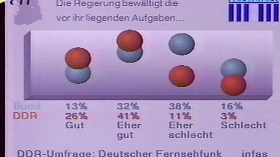 Wahlsendung zur letzten Volkskammerwahl DDR 1990, Umfrage