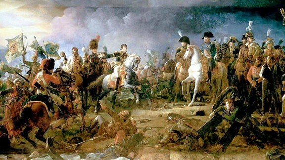 Gemälde: Napolen vor einem Heer.