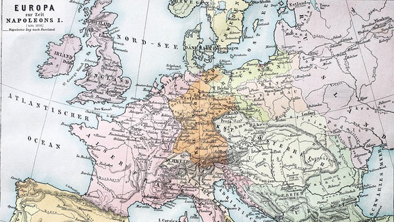 Karte von Europa zur Zeit Napoleons 1812