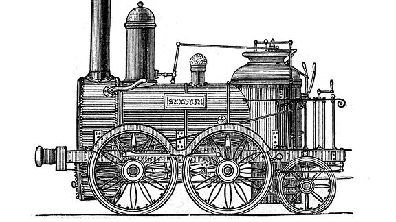 Lokomotiven aus dem 19. Jahrhundert, Holzschnitt