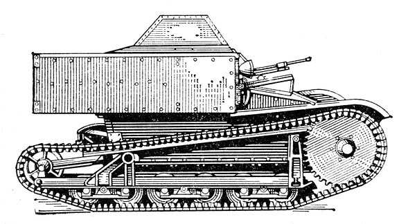 Kleiner Panzer "Tankete" T-27, USSR (Zeichnung)
