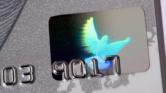 Hologramm auf Kreditkarte