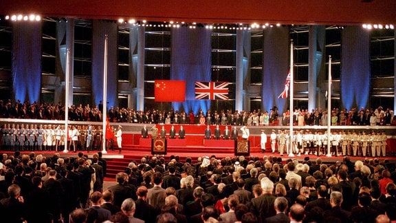 Feierliche Zeremonie anlässlich der Rückgabe der Kronkolonie Hongkong an China 1997