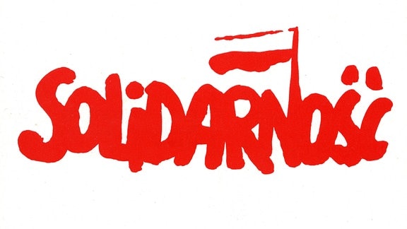 Solidarnosc Schriftzug in rot